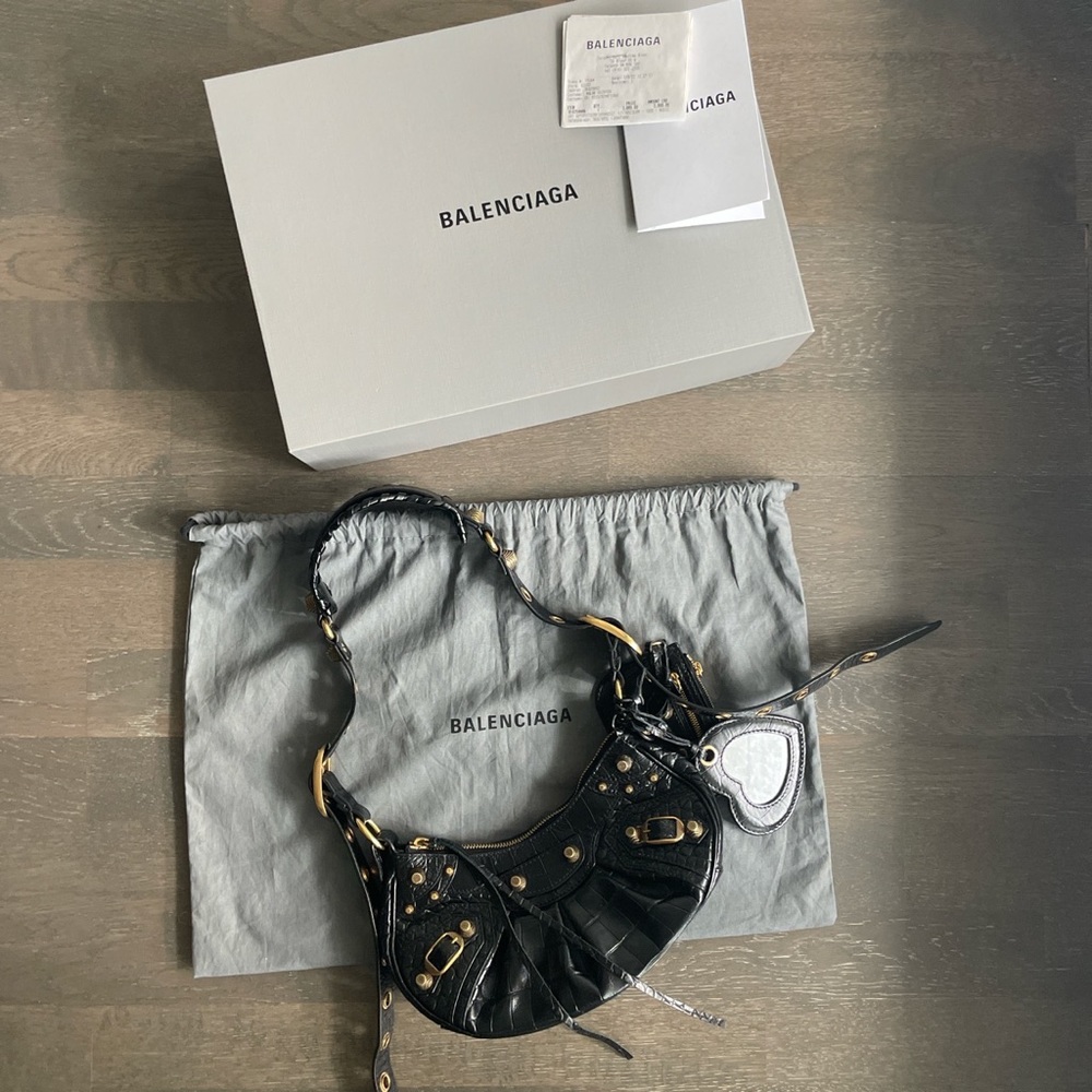 Balenciaga Le Cagole XS Croc Leather bag